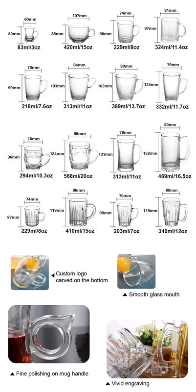 11.6 oz Klarglas-Teetasse mit Deckel und Griff für grünen Tee