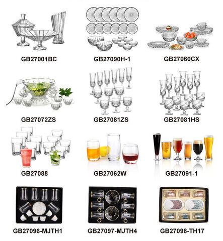 Livraison rapide ensemble de dîner en verre de couleur verte solide bol 6 pièces avec ensemble d'assiettes