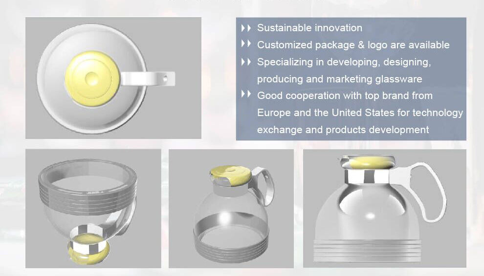 Tè caldo in vetro borosilicato trasparente per singola persona da 550 ml Pentola più ripida con infusore