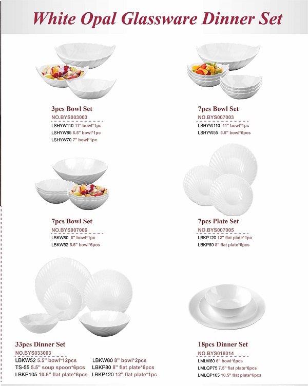 What is the correct opal glassware dinner set to choose for your market