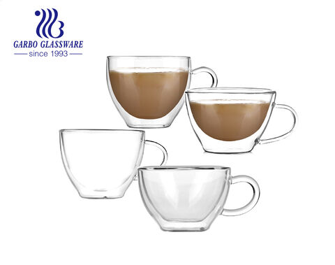 Verres isolés à double paroi à haute teneur en borosilicate tasses à expresso (Ensemble de 2)