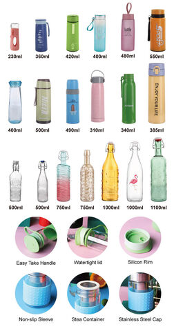 Hot-Selling Round Shape Trendy Glass Bottles with Stylish Decals