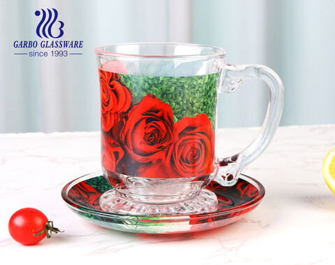 Show Your Love with a Personalized Glass Mug and Saucer Set for Mother's Day and Father's Day from GARBO COMPANY