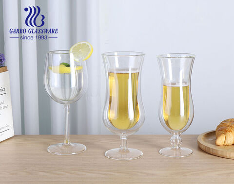 Elevate Your Champagne and Wine Experience with Luxury Borosilicate Double Wall Glass Goblets