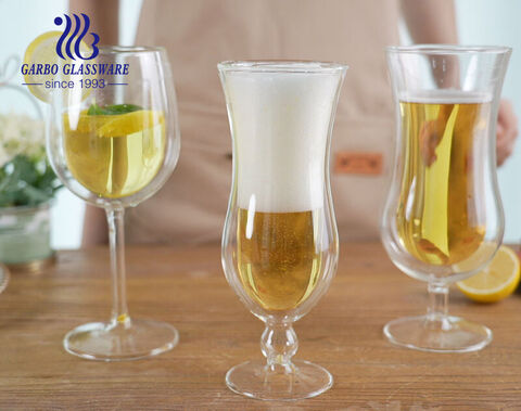 Elevate Your Champagne and Wine Experience with Luxury Borosilicate Double Wall Glass Goblets