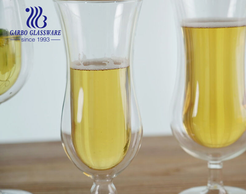 Elevate Your Champagne and Wine Experience with Luxury Borosilicate Double Wall Glass Goblets