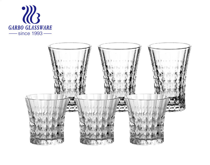 High-end diamon shape whisky and highball glass cup for South American market