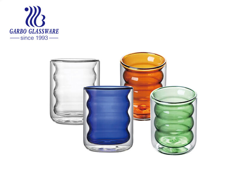 Aesthetic Glass Cups | Double Layer Glass Cups High Borosilicate Heat