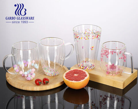 Glass Cup Set Double-Walled Glass incl. Sip Lid