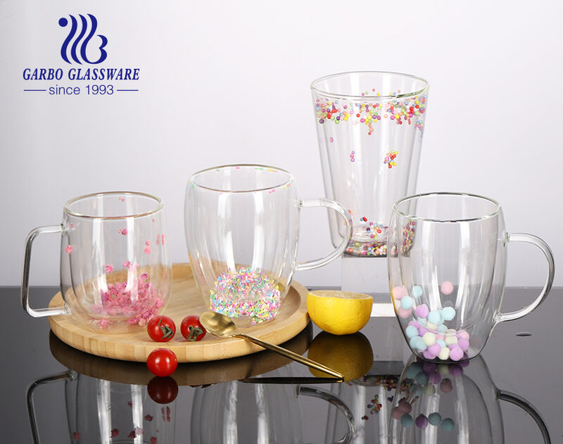 Garbo especial and colorful borosilicate double wall cups, best choice