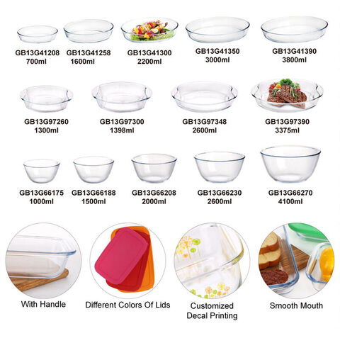 Casserole en verre à haute teneur en borosilicate, ours amphore transparent et résistant à la chaleur, cuisine de 1700ml