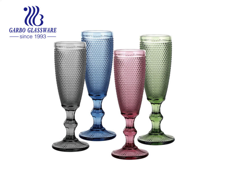 170ml bubble design solid color champagne glass stemware goblet