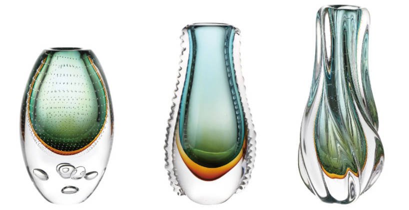 High end Amazon glass vase 