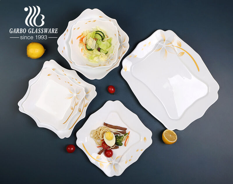 アルジェリアとエジプト向けの高級オパールガラス食器ディナーセット