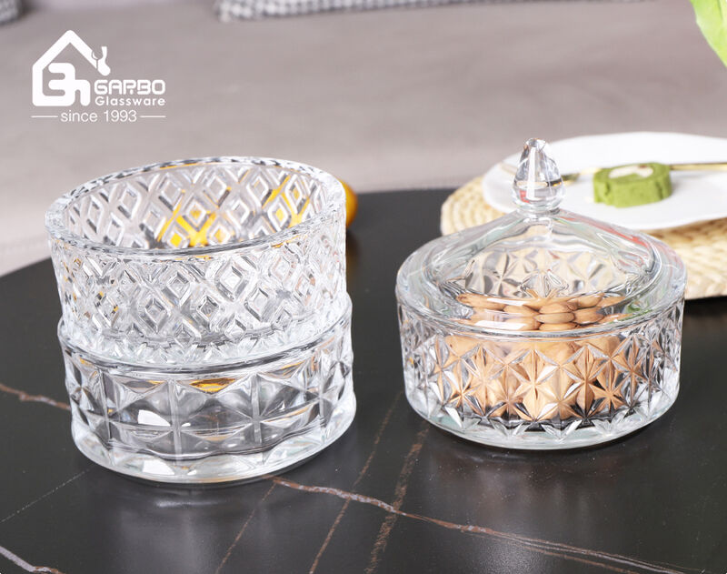 Garbo new design glass cake jar for wholesale