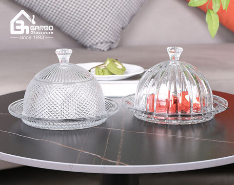 Garbo new design glass cake jar for wholesale