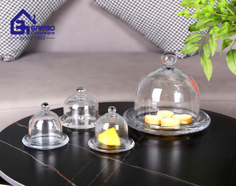 Garbo new design glass cake jar for wholesale