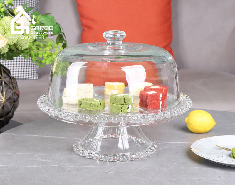 Garbo new design glass cake jar for wholesale