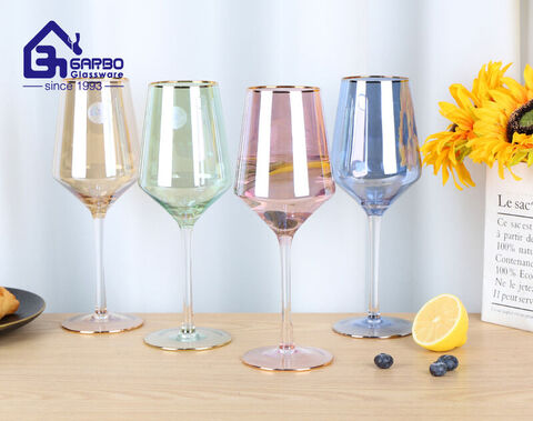 2024 hot selling hand made golden rim wine glass