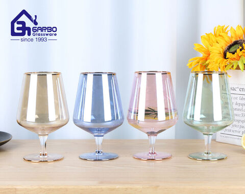 2024 hot selling hand made golden rim wine glass