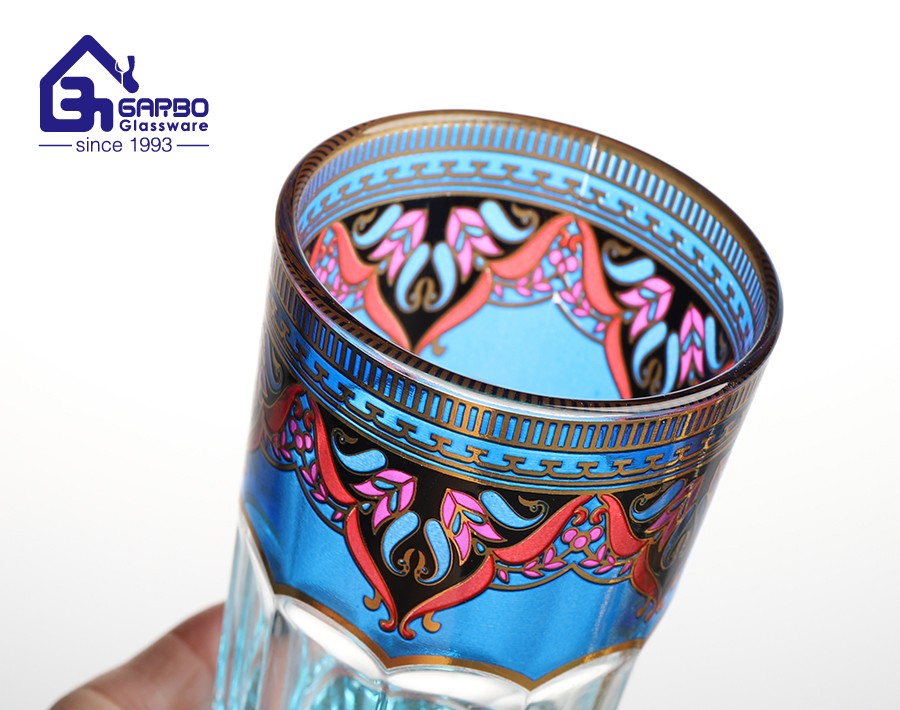 Wholesale Luxury Decal Gift Box Morocco Tea Glass Cup Set 6oz