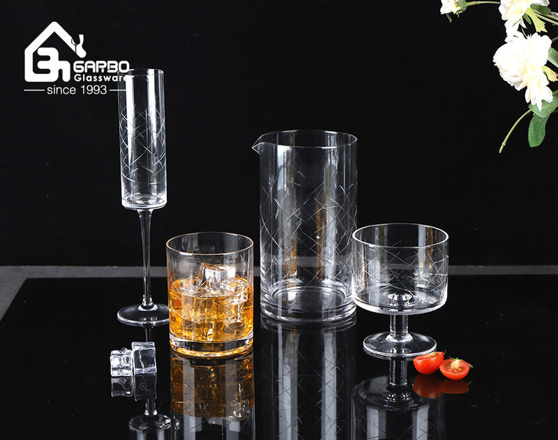 Высококачественные хрустальные бокалы для вина ручной работы в Horeca с индивидуальным рисунком, выгравированным вручную.