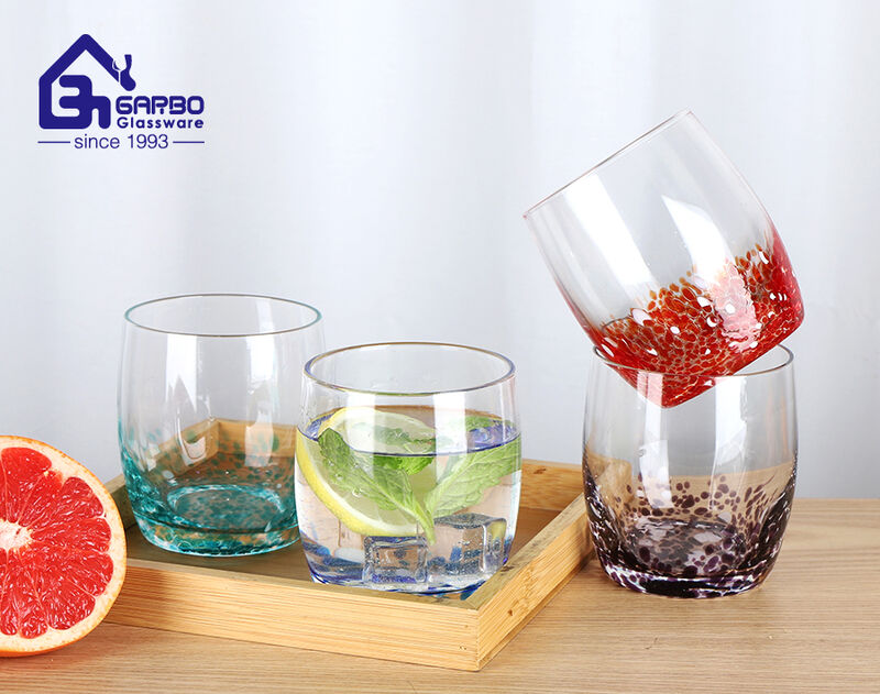 High-end handmade colorful glass cup for American and European Market