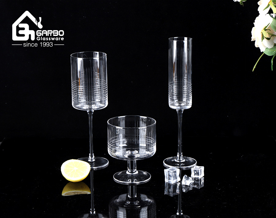 Wholesale 14.5 OZ Carved Design Glass Tumbler MOQ 1000PCS