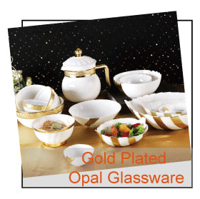 Luxury opal glassware dinnerware set for American and European market