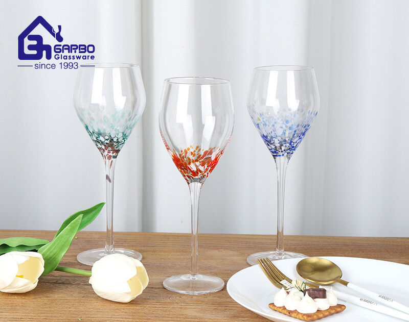 2024 Top selling colorful decorative handmade wine glass cup