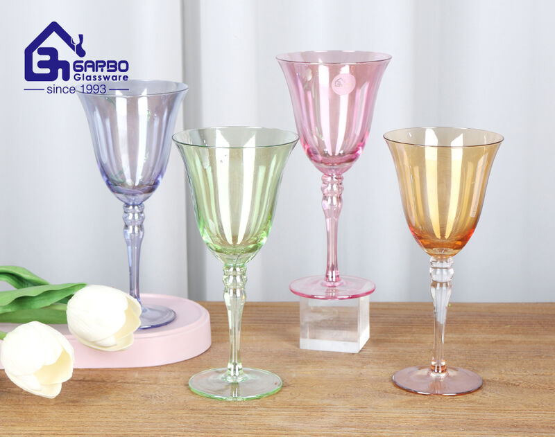 Tasse en verre à vin décorative colorée faite à la main, meilleure vente 2024