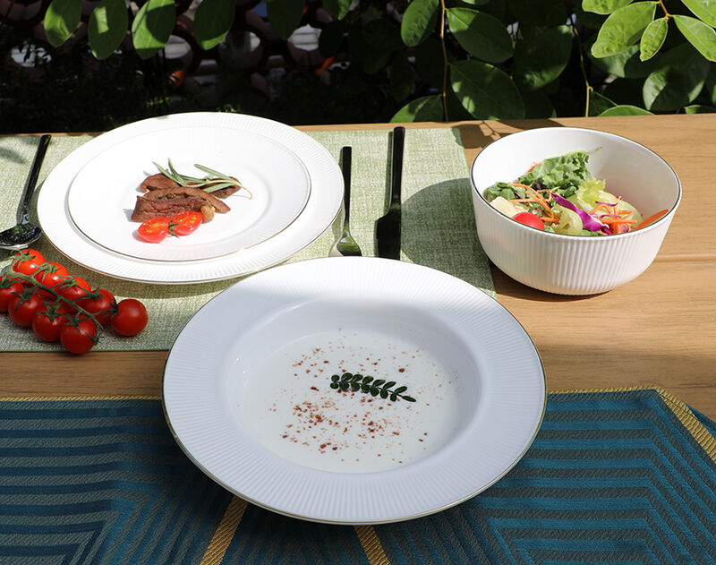 Luxury Stripe Shape Opal Glassware Set for Algeria and Egypt Market