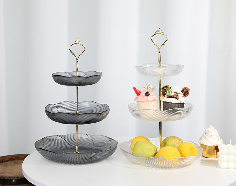 3-Layer Glass Cake Plate for Every Occasion
