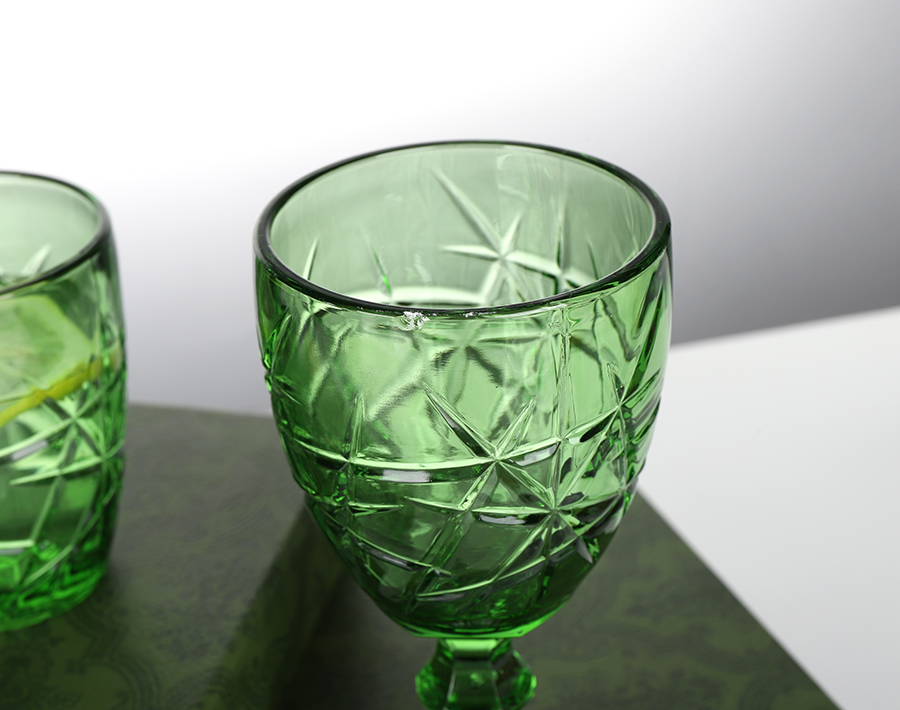 Luxury never fade solid color glass cup series for table dinner