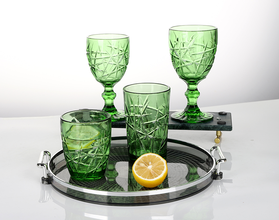 Luxury never fade solid color glass cup series for table dinner