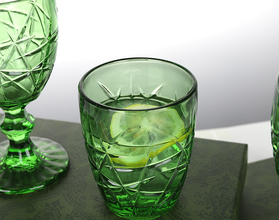 Luxury never fade solid color glass cup series for table dinner