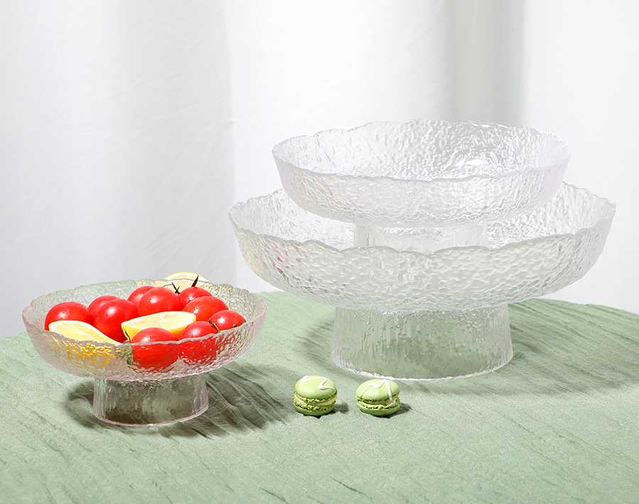 Luxury handmade glass plate with stem unique design gift promotion