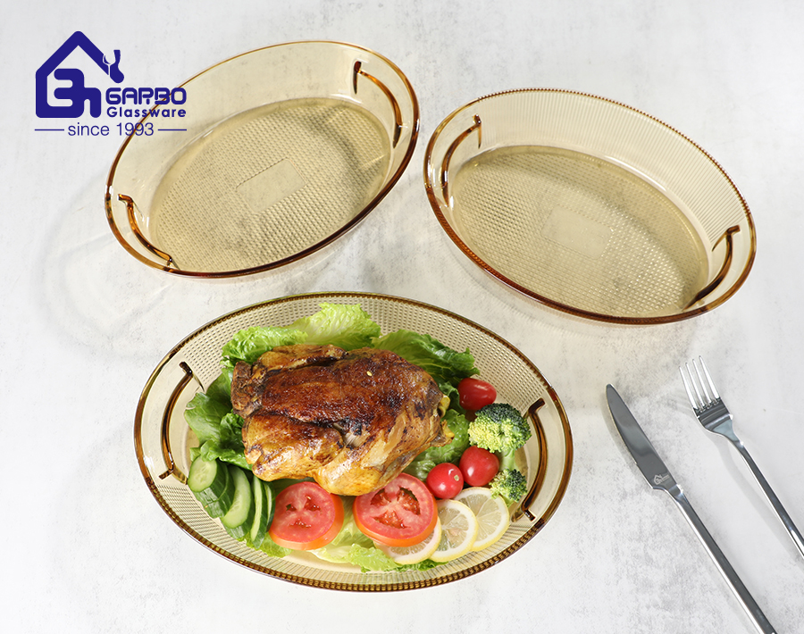 Amber Solid Color High Borosilicate Baking Lunch Box Series