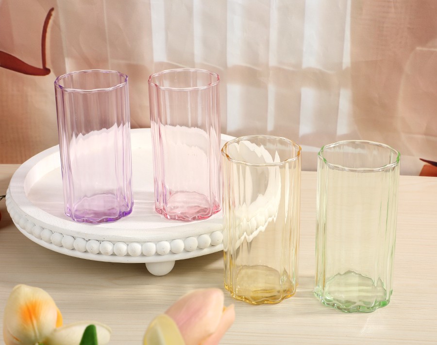 Made in China customized colored glass tumbler 16oz water juice wine glass cups