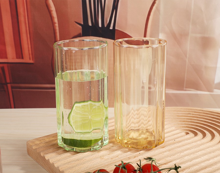 Made in China customized colored glass tumbler 16oz water juice wine glass cups