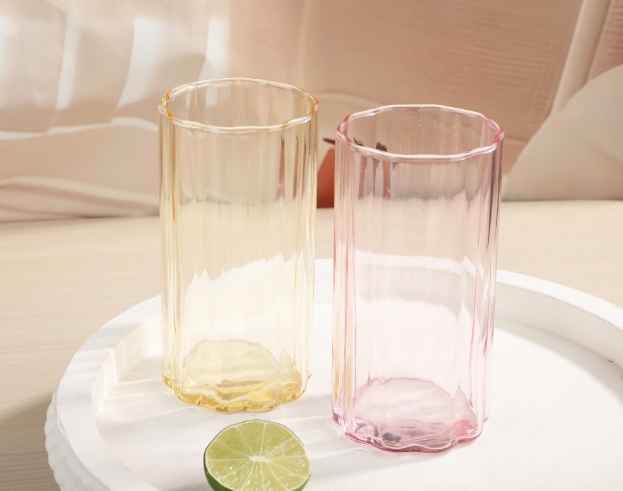 Made in China customized colored glass tumbler 16oz water juice wine glass cups