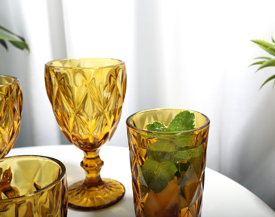 amber color water glass tumbler 