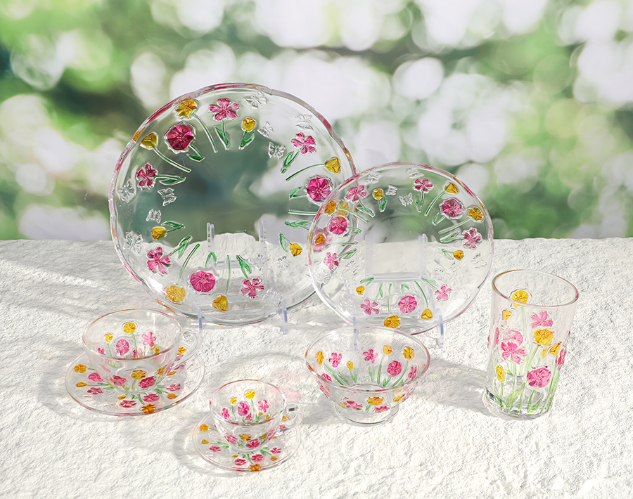 Newly Butterfly Series 16pcs Glassware Set Popular in Brazilian Market