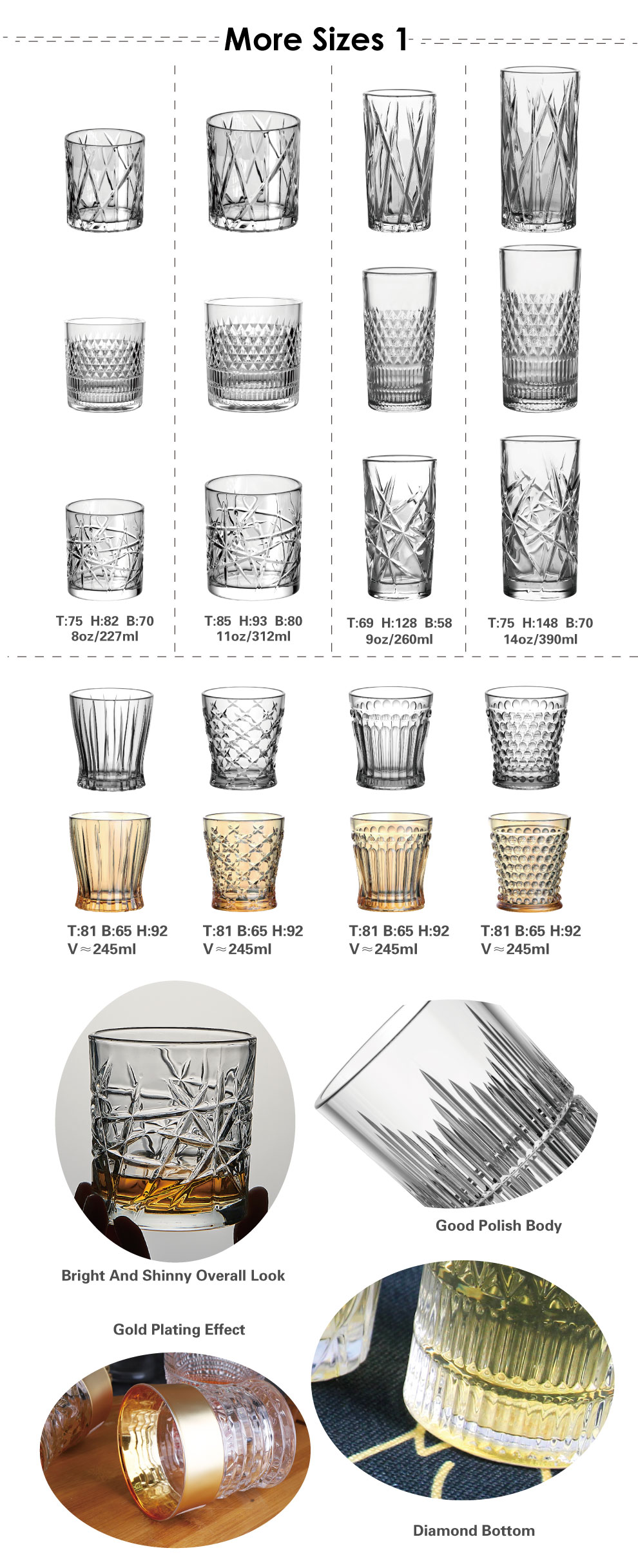 New Arrival High Ball Glass tumbler 390ml Engraved glass cup whiskey tumbler