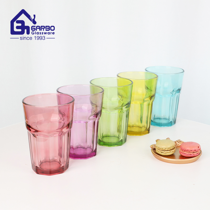 Classic glass rock cup with spray color hot sell in South America