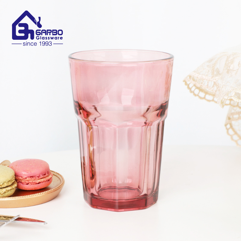Classic glass rock cup with spray color hot sell in South America