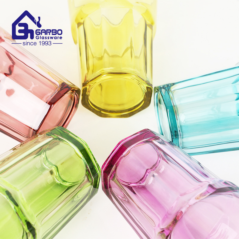Classic glass rock cup with spray color hot sell in South America