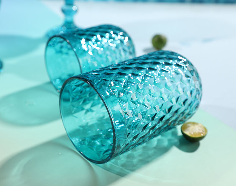 Spray color glass ice cream cup set of 6pcs