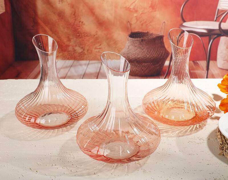 New Design Stripe Line Red Wine Decanters With Cups