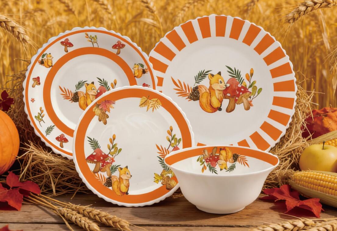 Floral patterns usher in a new chapter  Garbo help your brand white opal glassware suit features three different print styles, leading the seasonal business opportunities.